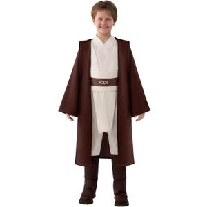 Spooktacular Creations Kids Knight Costume, Boys Tunic Hooded Cape, Cosplay Robe Uniform for Child Halloween Role Play Party (Medium (8-10 yrs), Brown and Beige)