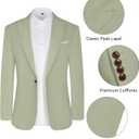 Mens Linen Suit 2pcs Summer Lightweight Suits Casual Linen Blazer Pants Set Slim Fit Suits for Beach Wedding Tuxedo L