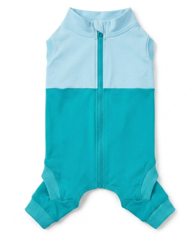 Kuoser Dog Recovery Suit Male with Back Zipper, Dog Recovery Suit Female Doggie Onesie for Surgery, PostOp Onesie for Female & Male Dogs, Blue L