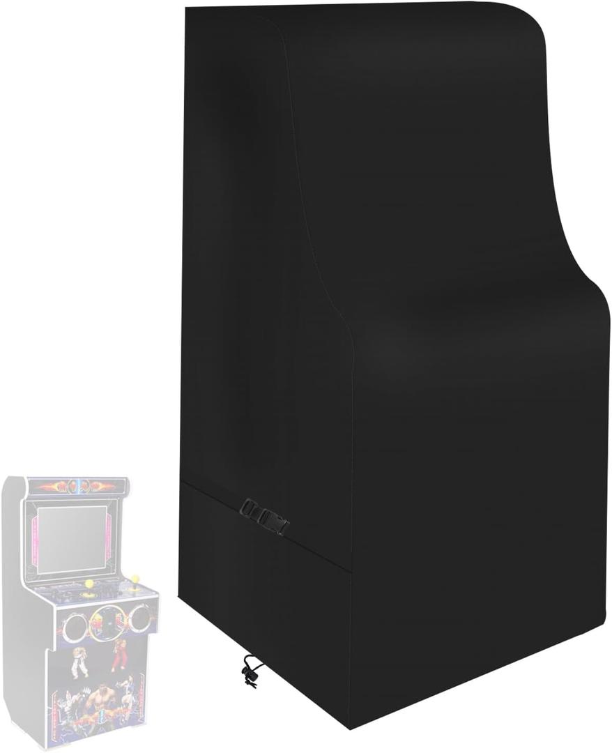 Arcade Machine Cover,Heavy Duty Waterproof 600D Oxford Outdoor Protection Covers for Electronic Game Machine and Full Size Video Game , Black (Black, 31*22*66in)