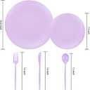 EI 150pcs Purple Plastic Plates for Party,Fancy Disposable Plates,Heavy Duty Plastic Dinnerware Set for Wedding,Easter,Afternoon Tea Party