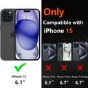 2 x Diverbox for iPhone 15 Case - [Shockproof] [Dropproof] [with Screen Protector ] Heavy Duty Protection Phone Case Cover for Apple iPhone 15 6.1 inch (High Gloss Black)