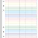 Payment Checklist Refills - 50 Sheets/100 Pages Colorful Monthly Budget Forms for A5 Binder, 6 Hole Punched, 100 gsm White Paper, 5.8" x 8.3"