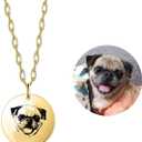 Personalized Pet Portrait Necklace, Custom Dog Photo Pendant, Personalized Memorial for Animal Lovers, Dog Mom, Dog Dad (Dog Pendant 02)