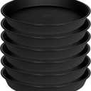 6 Pack of 12 inch Plant Saucer, Heavy Duty Plastic Plant Saucer 12 inch Round, Plant Tray for Pots, Flower Saucers for Indoors, Garden Plate Bowls, Trays for Planter 10"/11"/12" (Black)