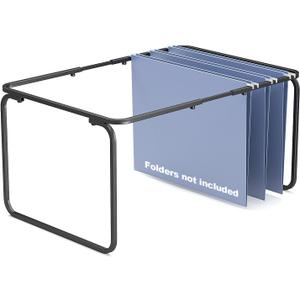 Vanulee Hanging File Folder Frame, Legal/ Letter Size, Adjustable Length 16-25 inches, 12.598" W 9.45" H, Hanging Folders Holder for Desktop Organizer and Metal Rail in Filing Cabinet Drawer, 1 Set