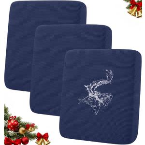 hyha Waterproof Couch Cushion Covers for Pets, Non Slip Sofa Seat Cover for Dogs Washable, Soft Thick Stretch Jacquard Fabric, Sofa Slipcovers with Elastic Bottom (3 Pieces, Navy)