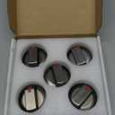 TOMOON DG64-00473B Gas Stove Knobs for Sam-Sung Black Stainless Steel Gas Range Knobs Replacement-Fits NX58H5600SS NX58M6850SG NX58J5600SG NX58J7750SG-5 Pack