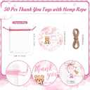 Funnymoom 50 Sets Pink Teddy Bear Baby Shower Decorations Girl We Can Bearly Wait Party Favors Birthday Gifts for Guests Acrylic Clear Shot Glasses Thank You Tags with Organza Bags for Gender Reveal