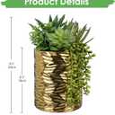 Hollyone Gold Artificial Succulents in Pots Faux Succulents Plants Fake Succulent Arrangement Potted Plants with Gold Tall Ceramic Vase for Desk Bathroom Shelf Living Room Indoor Home Decor Large