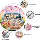 Spring Easter Backdrop Happy Easter Eggs Blue Car Floral Garden Photography Background Kids Children Baby Shower Birthday Home Party Decorations (7x5FT)