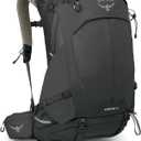 Osprey Stratos 34L Men's Hiking Backpack - Camping Bag with Waterproof Raincover, Bottle Pockets, & Gear Straps, Raven Black, 22 x 13 x 13