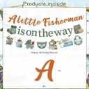 Fishing Baby Shower Party Decorations Gone Fishing Birthday Party Decor Supplies Includes Happy Birthday Banner A Little Fisherman Is on the Way Honeycomb Centerpiece