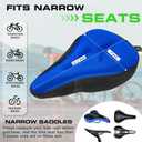 Zacro Bike Seat Cushion - Gel Padded Bike Seat Cover for Men Women Comfort, Extra Soft Exercise Bicycle Seat Compatible with Peloton, Outdoor & Indoor Bike Saddles, S