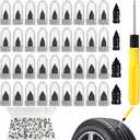 2 x 80 PCS Tire Repair Rubber Nails Kit, 2 Sizes Vacuum Spiral Rubber Plug Screws with a Screwdriver, Tire Fix Rubber Nail Kit for Car, Truck, Motorcycle, Tractor Tire Puncture Fast Self-Service Repair
