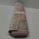 DELISEPT 2x6 Ft Washable Kitchen Runner Rug Pink and Green Entryway Runner Vintage Non-Slip Faux Wool Low-Pile Floor Carpet Runners for Hallways Bedroom Bathroom Laundry Room