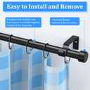 Curtain Rods for Windows 32-90 Inch, 1 Inch Adjustable Black Curtain Rod Set with Brackets, Easy Install
