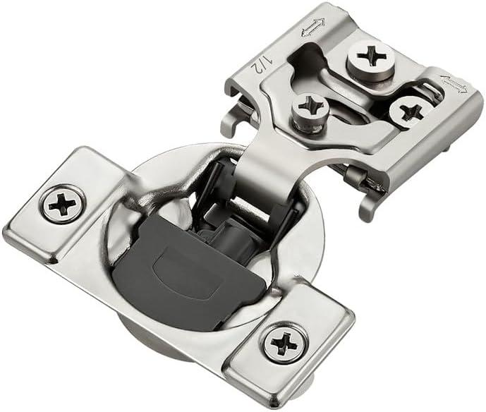 2 Pack 1 Pair 1/2 inch Overlay Soft Close Cabinet Hinges for Kitchen, Stainless Steel Three-Way Adjustable, Concealed Self-Closing Door Hinges