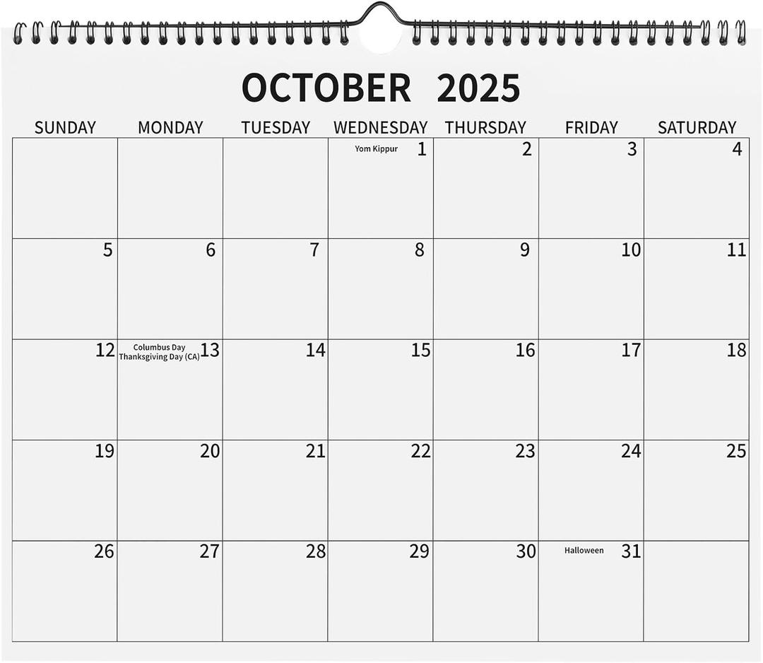 Wall Calendar 2025-2026, 16 Months Calendar September 2025 to December 2026, 14"11" Hanging Calendar for Home Office School Planning