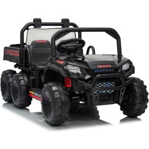 24V Electric Ride-on Dump Truck for Kids, 4WD Ride-On Car for Kids, 2-Seater UTV with Remote Control, Off-Road Electric Vehicle for Boys & Girls Outdoor Play