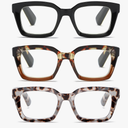 3 PACK MIYYA Readers for Women Oprah Style Square Reading Glasses with Spring Hinge Blue Light Blocking for Men Ladies
