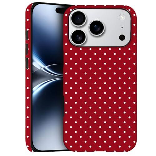 Case for iPhone 17 Pro - Slim Fit Anti-Scratch Phone Case for Girl Women - Cherry Red Polka Dot (Frosted)