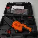 Mini Chainsaw Cordless, 8 inch & 6 inch Electric Chain Saw with 2 Pack Rechargeable Batteries, Battery Powered Handheld Saw Gardening Tools for Trees Branches Trimming Wood Cutting, Orange