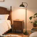 Bright LED Reading Floor Lamp with Remote and Bluetooth Dimming, Adjustable Brightness and Color temperature, Matte Black Iron Lampshade,Modern Rustic Vintage Living Room Bedroom Office Standing Lamp
