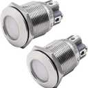 Baomain 19mm Stainless Steel LED RGB Indicator Lights Pilot Light DC 12V/24V Energy Saving (2PCS)