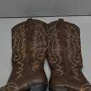 DANAZANA Knee High Cowgirl Boots Women Wide Calf Rhinestones Cowboy Boots Lady Pointed Toe Chunky Heel Embroidered Sparkly Boot With Side Half Zip Country Sparkle Boot, Size 10