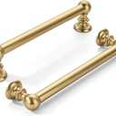 khtumeware 10 Pack 4 inch(102mm) Hole Center Brushed Brass Cabinet Pulls Solid Heavy-Duty Warm Brass Kitchen Cabinet Hardware for Drawers Dressing Table Bathroom Handle