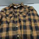 Men's Sherpa Lined Cotton Flannel Shirt Jacket Plaid Button Up Jacket Coat for Men with Pocket (Large Tall, Orange Block)