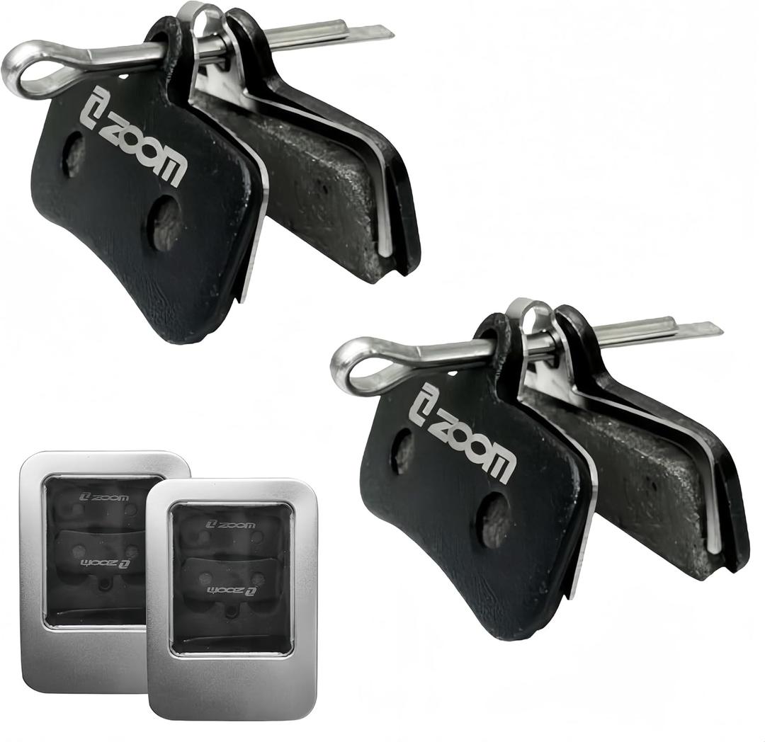 4-Piston Brake Pad Replacement Set Compatible with Zoom HB-876, 2 Pairs High-Performance Semi-Metallic Mountain Bike Bicycle Disc Brake Pads with Caliper Spring and Storage Box