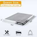 SHLAND Box Spring Queen 4 Inch, Box Spring for Queen Bed, Heavy Duty Metal Mattress Foundation Bed Base with Fabric Cover, Easy Assembly