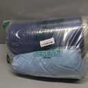 Amazon Basics 5-Piece Lightweight Microfiber Bed-In-A-Bag Comforter Bedding Set, Soft, Twin XL, Blue Stripe