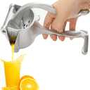 Bar Juicer, Fruit Juice Handheld Press Squeezer With Seed Filter, Heavy Duty Aluminum Alloy Hand Manual Extractor for Single Citrus Orange Pomegranates Apple Fruit Lemon Lime (Silver)