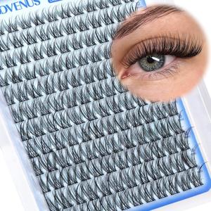 Wispy Lash Clusters 10-16mm Lashes Clusters Eyelash Extensions Natural Individual Lashes 144pcs D Curl Lash Extension DIY Soft Comfortable Eyelash Clusters with Cotton Band