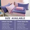 Dinjoy Girls Comforter Set Queen Size 7 Pieces Bed in A Bag Ombre Pink Purple Rainbow Bedding Set Collections for Teen Women (1 Comforter, 1 Flat Sheet, 1 Fitted Sheet, 2 Pillow Shams, 2 Pillowcases)