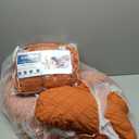 CozyLux Queen Comforter Set Burnt Orange Seersucker 7 Pieces Bed in a Bag Queen Comforter Set with Sheets Terracotta Luxury Bedding Set with Down Alternative Comforter, Sheets, Pillowcases & Shams