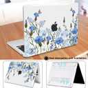 Compatible with MacBook Air 13 inch Case M5 2026 2025-2022 A3449 A3240 M4 A3113 M3 A2681 M2 Chip, Crystal Pattern Plastic Hard Case Cover for Mac Air 13.6 M5 Touch ID, Tropical Blue Flowers