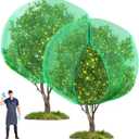 Fanfanwin 2 Packs 13 x 13 ft Large Fruit Tree Netting Bags with Zipper and Drawstring Squirrels Insect Bird Plant Cover for Fruit Trees Fruit Tree Net Protection