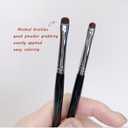 Eye Makeup Brush Set, 4 Pcs Professional Blending Eyeshadow Makeup Brushes for Concealer Eyebrows Eyeliner, Soft Hairs & Wood Handle