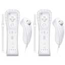 Burcica Controller for Wii Remote and Nunchuck, Wireless Controllers Compatible with Wii/Wii U with Silicone Case and Wrist Strap (White)