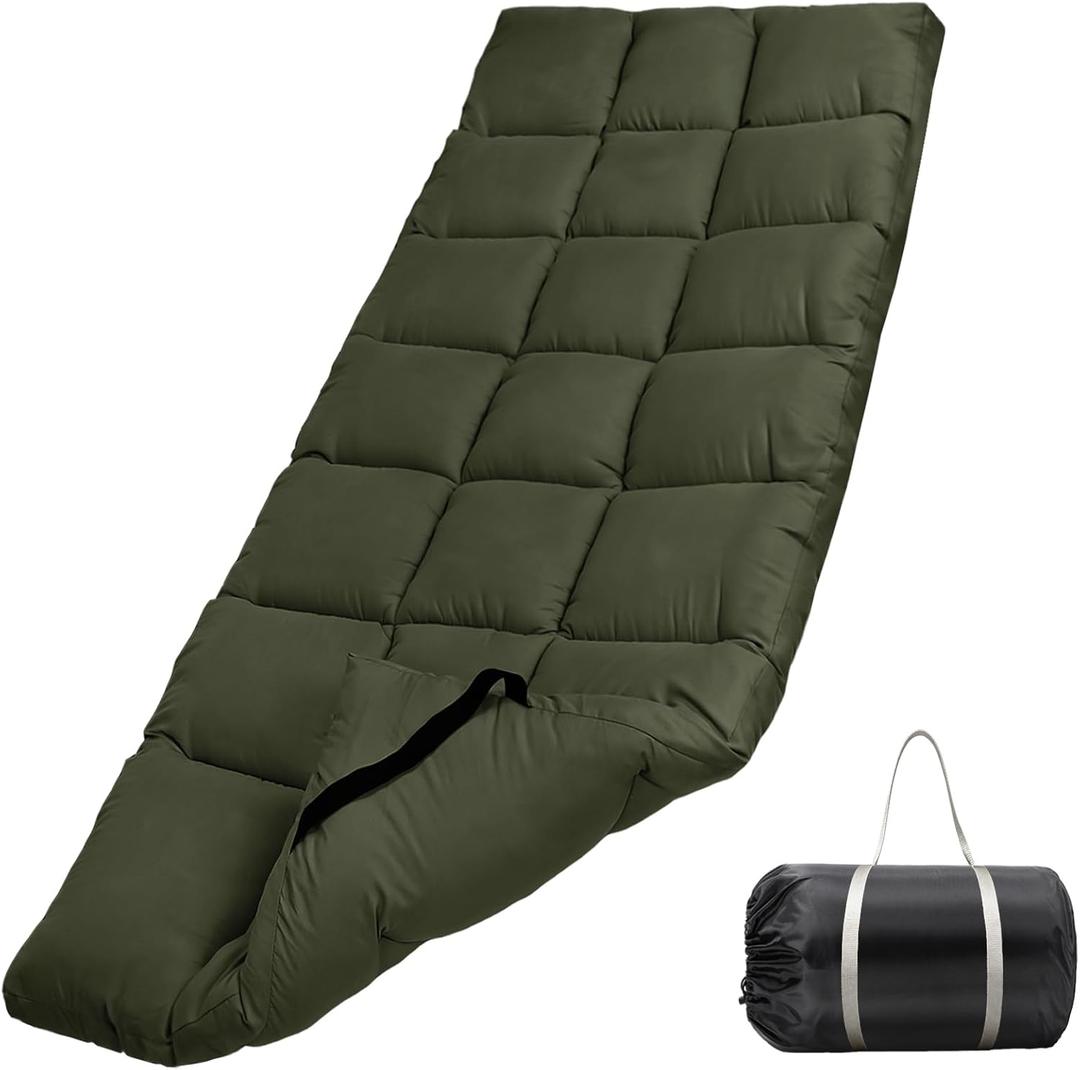 Tuphen Cot Mattress Pad-Cot Pads for Camping, Cot Mattress Topper, Camping Mattress Sleeping Pad 75"x30" Soft Lightweight Quilted Pads for Camp Cot/RV Bunk/Narrow Twin Beds