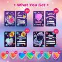 SpringFlower 28 Pack Valentine Day Cards,Valentines Day Cards Kid Classroom School With Galaxy Slime Kit,Valentines Exchange Gifts,Valentines Party Favors, School Classroom Valentine's Prizes