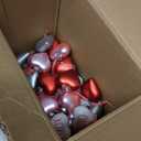 Vinsot 24 Pieces Valentines Day Ornaments Heart Tree Decorations 2.4 Inch Pink Red White Ornaments Conversation Heart Hanging Baubles Valentines Day Decor for Tree Home Wedding