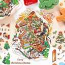 2 x 3D Sticker Scene 4 Sets Christmas Scene Stickers for Adults and Kids Sticker Therapy Featuring Christmas Themes (No Tweezers)