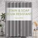 AmazerBath Shower Curtain Liner, 72x72 Grey Shower Liner, Cute Plastic Shower Curtain Liners, Lightweight PEVA Waterproof Gray Shower Curtains for Bathroom with Magnets and 12 Grommet Holes