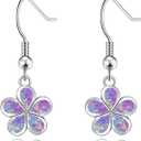 CiNily Gold Plated Flower Shaped Opal Hypoallergenic Stud Earrings Flower Dangle Drop Earrings Jewelry Gift for Women Girls Gemstone Earrings