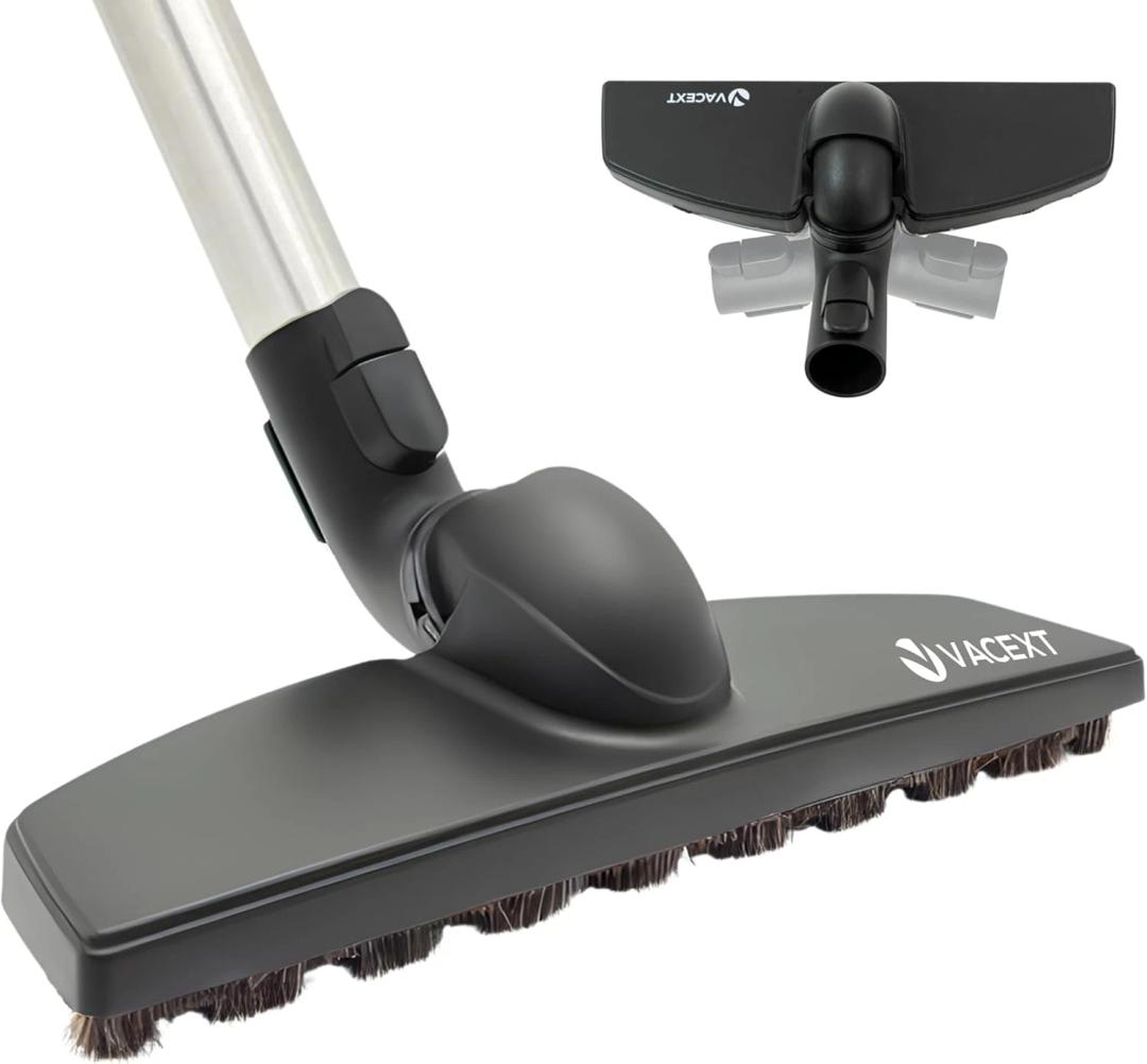 for Miele Hardwood Floor Brush Head – 12” Parquet Twister with Soft Horsehair Bristles, 360° Swivel Vacuum Attachment for Hard Floors – Compatible with Miele C1, C2, C3 Canister Vacuums